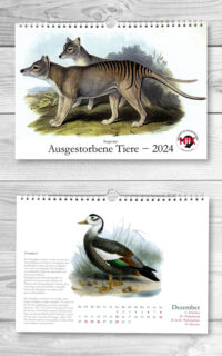 Monatskalender "Ausgestorbene Tiere - 2024"